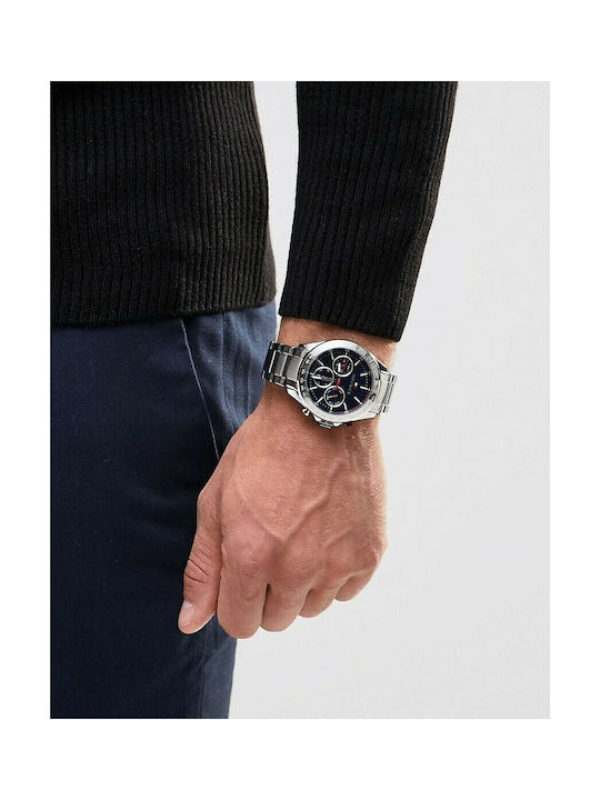 Tommy Hilfiger Hudson Ceas Cronograf Baterie cu Argint Brățară metalică