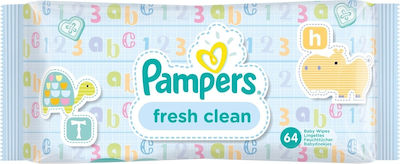 Pampers Fresh Clean Baby Wipes Alcohol Free 64pcs