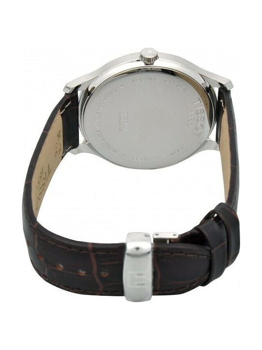 Tissot Tradition Мъжки Часовник 42мм На батерия с Кафяв Кожена Каишка