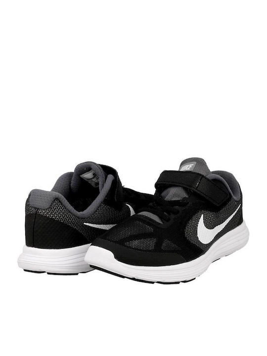 Revolution Revolution 3 PSV Kids Sports Shoes Running with Hoop & Loop Closure Dark Grey / White / Black