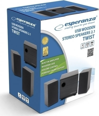 Esperanza Twist Компютърни тонколони 2.1 с мощност 6W в Черен цвят
