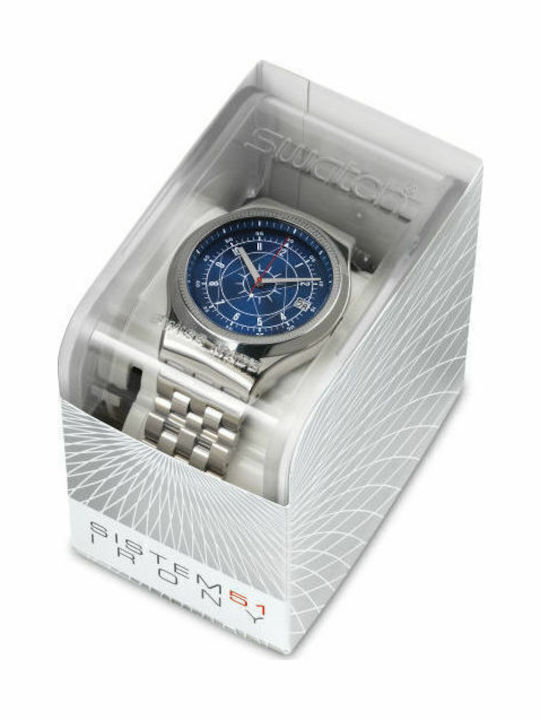 Swatch Sistem Boreal Ανδρικό Ρολόι 42mm Αυτόματο με Ασημί Μεταλλικό Μπρασελέ