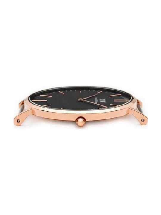Daniel Wellington Classic Durham Men's Watch 40mm Battery with Brown Leather Strap