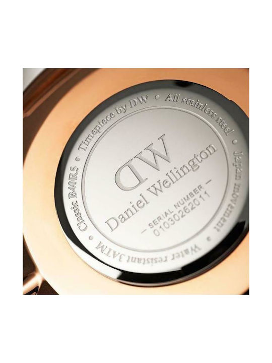 Daniel Wellington St Mawes Men's Watch 40mm Battery with Brown Leather Strap