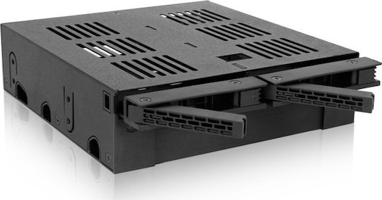 Icy Dock ExpressCage MB322SP-B 2x2.5 Inch SAS/SATA HDD/SSD Mobile Rack And 3.5 Inch Slot for External 5.25 Inch Bay Μαύρο