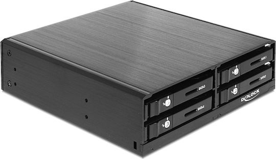 DeLock 5,25″ мобилна стойка за 4 x 2,5″ Черен (47220)