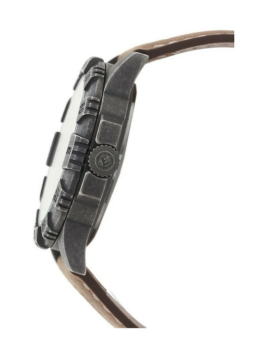 Timex Ceas Baterie cu Maro Brățară din piele