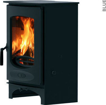 Charnwood C-eight Holzofen Luftheizung Schwarze