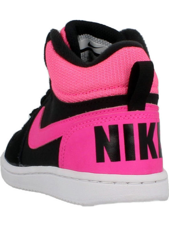 Court Court Borough Mid PS Kids Sports Shoes Basketball with Laces Black / Pink Blast