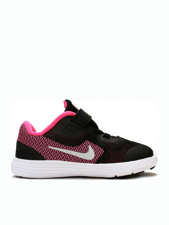 Revolution Revolution 3 I Kids Sports Shoes Running with Hoop & Loop Closure Black