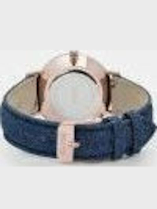 Cluse Minuit Damen Uhr mit Blau Stoffarmband