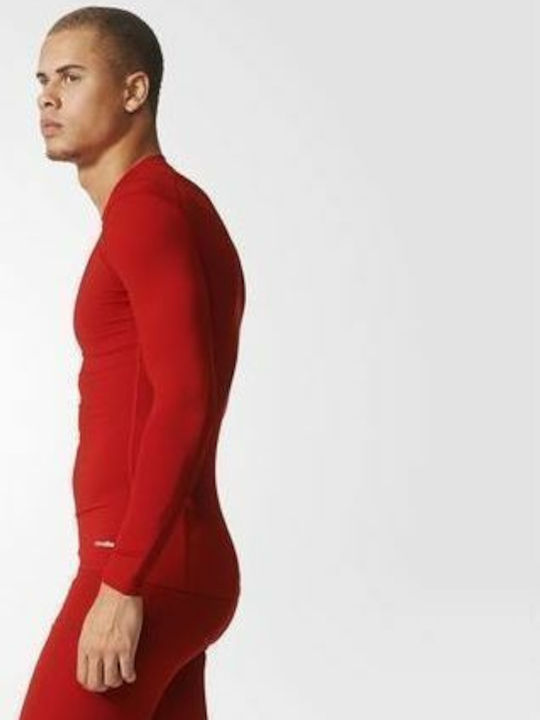 adidas Techfit Base Tee Ανδρική Ισοθερμική Μακρυμάνικη Μπλούζα Compression Κόκκινη