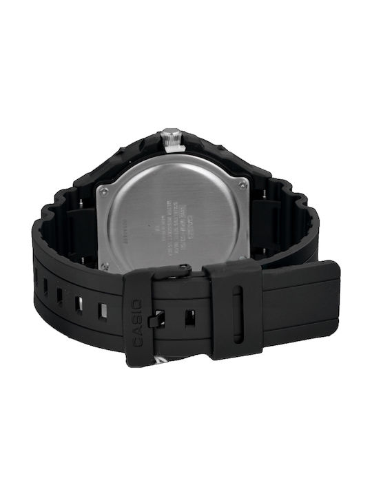 Casio Ανδρικό Ρολόι 47.9mm Solar με Μαύρο Καουτσούκ Λουράκι