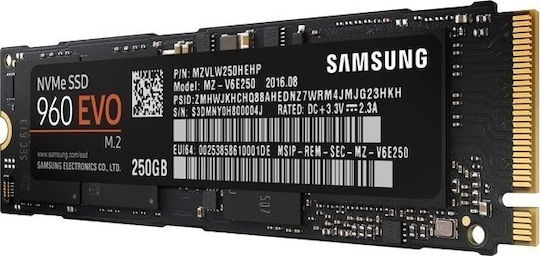 Samsung 960 Evo SSD 250GB τύπου M.2 με σύνδεση PCI Express 3.0 MZ-V6E250BW