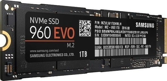 Samsung 960 Evo SSD 1TB M.2 NVMe PCI Express 3.0 MZ-V6E1T0BW