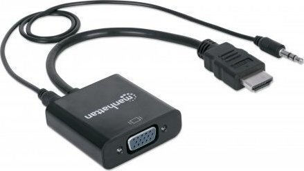 Manhattan HDMI to VGA Converter 3.5mm / HDMI Male to VGA Female 1 Piece