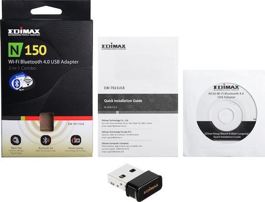 Edimax EW-7611ULB USB Network Adapter with Wireless Wi-Fi Connection 150Mbps