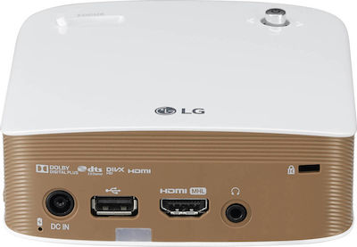 LG PH150G Projector HD Λάμπας LED με Wi-Fi και Ενσωματωμένα Ηχεία Λευκός