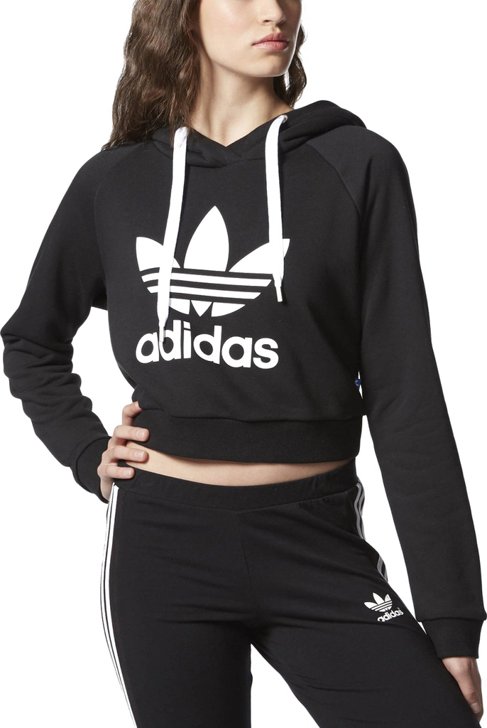 adidas cropped hoodie grey