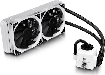 Deepcool Captain 240 EX White Răcire cu Apă pentru Procesor Ventilator dublu 120mm pentru Socket 1200/115x Albă