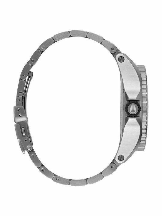 Nixon Ανδρικό Ρολόι 45mm Μπαταρίας με Ασημί Μεταλλικό Μπρασελέ