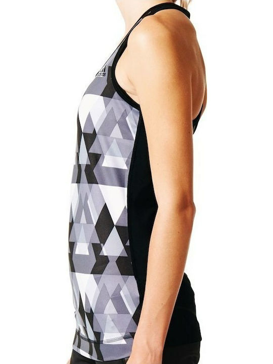 Adidas Techfit All Over Print Tank Top Women's Athletic Blouse Sleeveless Fast Drying Gray