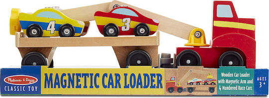 Melissa & Doug Magnetisches Spielzeugauto Ladegerät Kran für 3+ Jahre