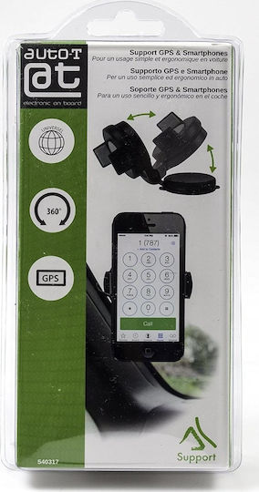 Auto-T GPS Smartphone Support Car Mobile & Tablet Mount with Adjustable Hooks Black