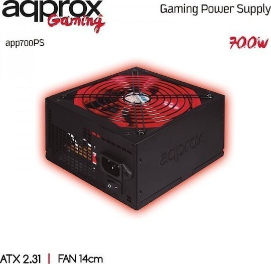 Approx 700PS 700W Черен Компютърно захранване Пълен кабел