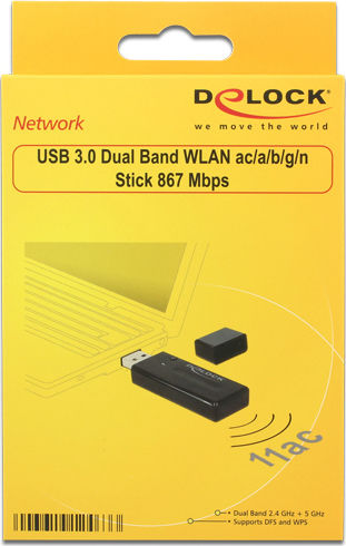 DeLock 12463 Αντάπτορας Δικτύου USB με Ασύρματη Σύνδεση Wi-Fi 867Mbps