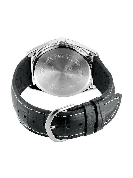 Casio Men's Watch 42mm Battery with Black Leather Strap
