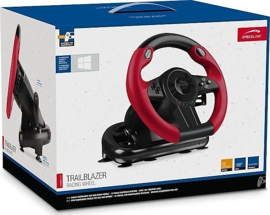SpeedLink TrailBlazer Racing Wheel Τιμονιέρα με Πετάλια για PS4 / XBOX One / PS3 / PC με 180° Περιστροφής