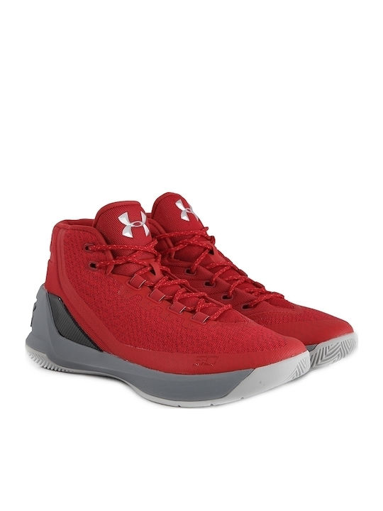 Curry 3 Hoch Basketballschuhe Red / Steel / Metallic Silver