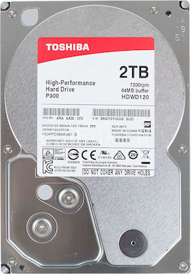 Toshiba P300 2TB HDD Σκληρός Δίσκος 3.5" SATA III 7200rpm με 64MB Cache για Desktop