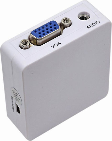 Artsound Μετατροπέας HDMI female σε 3.5mm / VGA female Λευκό 1τμχ