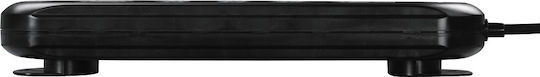 HAMA 10-way Power Strip 2 Switches Power Strip with Surge Protection 10 Positions with Switch and Cable 2m