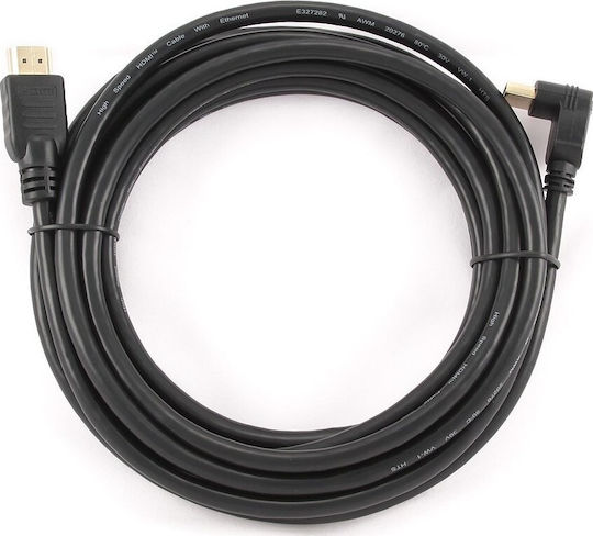 Cablexpert HDMI 1.4 High Speed 1080p 120Hz Angle (90°) Cable HDMI male - HDMI male 4.5m Μαύρο