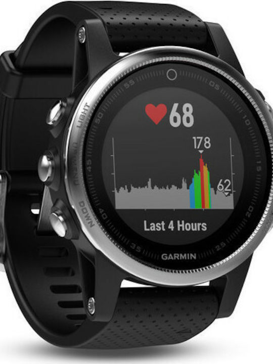 Garmin Fenix 5S 42mm Silver with Black Band Skroutz.gr