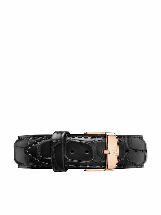 Daniel Wellington Sheffield Men's Watch 40mm Battery with Black Leather Strap