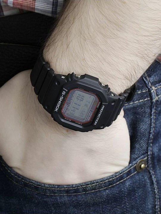 Casio G-Shock Digital Uhr Chronograph Solar mit Schwarz Kautschukarmband