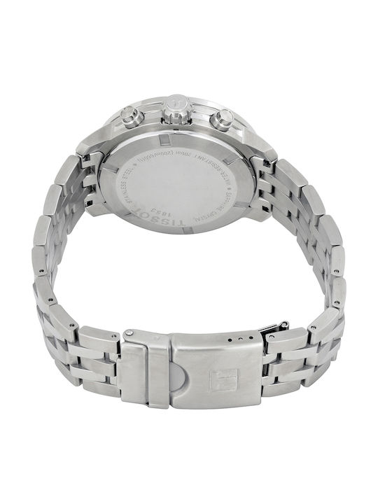 Tissot Sport PRC200 Ανδρικό Ρολόι 42mm Χρονογράφος Μπαταρίας με Ασημί Μεταλλικό Μπρασελέ
