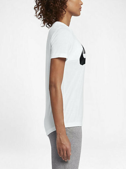 Nike Essential Αθλητικό Γυναικείο T-shirt Λευκό με Στάμπα