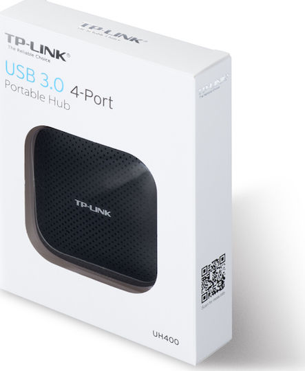 TP-LINK UH400 v2 USB-Hub mit 4 Anschlüssen USB 3.0 mit Anschluss an einen Computer USB-A