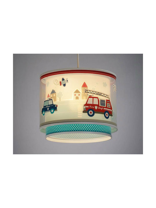 Ango Kids Plastic Single Ceiling Light E27 Police Blue 23W 26x21cm