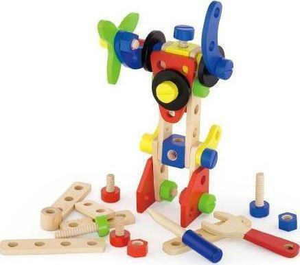Viga Toys Παιχνίδι Κατασκευών Ξύλινo Construction Block Set 48τμχ για Παιδιά 3+ Ετών