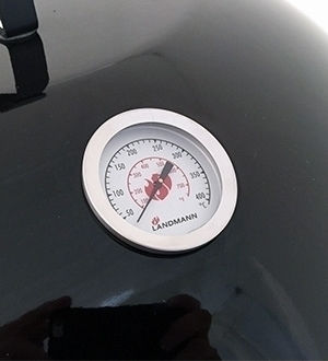 Grill Chef Kettle Grătar cu Cărbuni Cazan cu Capac și Termometru 53.5cmx53.5cm