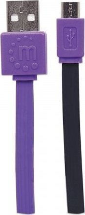 Manhattan Flat USB 2.0 to micro USB Cable Μωβ 1m (391368)