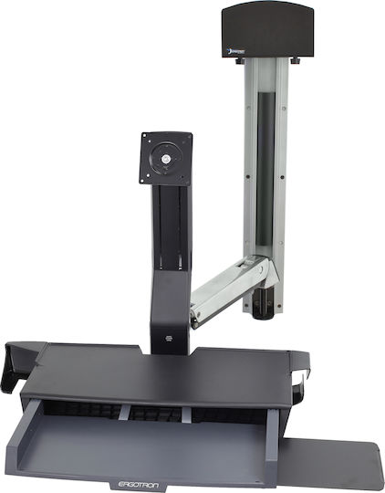 Ergotron StyleView Sit-Stand Combo System with Worksurface Perete Suport Monitor până la 24" cu Braț
