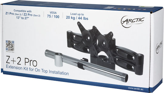 Arctic Z+2 Pro Desktop Stand for 2 Monitors up to 27" with Extension Arm
