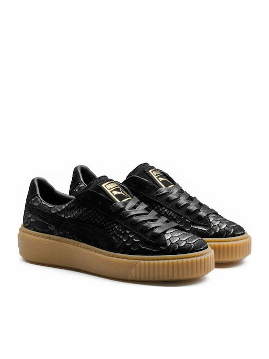 Puma Suede Platform Exotic Damen Sneakers Schwarz